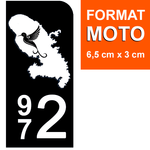 972 MARTINIQUE - Stickers pour plaque d'immatriculation, disponible pour AUTO et MOTO