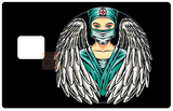 Ange Hospitalier - sticker pour carte bancaire, 2 formats de carte bancaire disponibles