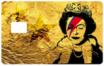 Tribute to Bowie Vs Banksy gold - sticker pour carte bancaire, 2 formats de carte bancaire disponibles