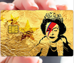 Tribute to Bowie Vs Banksy gold - sticker pour carte bancaire, 2 formats de carte bancaire disponibles