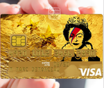 Tribute to Bowie Vs Banksy gold - sticker for bank card, 2 bank card formats available