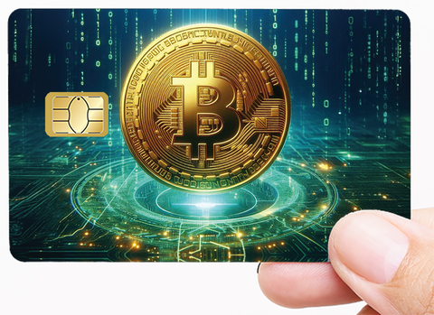 BITCOIN, Bank card sticker, US format