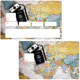 La carte du voyageur - sticker pour carte bancaire, 2 formats de carte bancaire disponibles