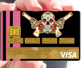 Catarina Calavera, la santa muorte, black &amp; orange- credit card sticker