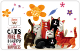 Cats, make me happy ! Sticker pour carte bancaire, format US