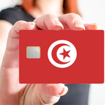 Flag of Tunisia - credit card sticker, 2 credit card formats available