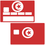 Flag of Tunisia - credit card sticker, 2 credit card formats available