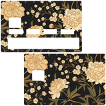 Fleurs d'or- sticker pour carte bancaire, 2 formats de carte bancaire disponibles