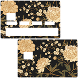 Golden flowers- credit card sticker, 2 credit card formats available