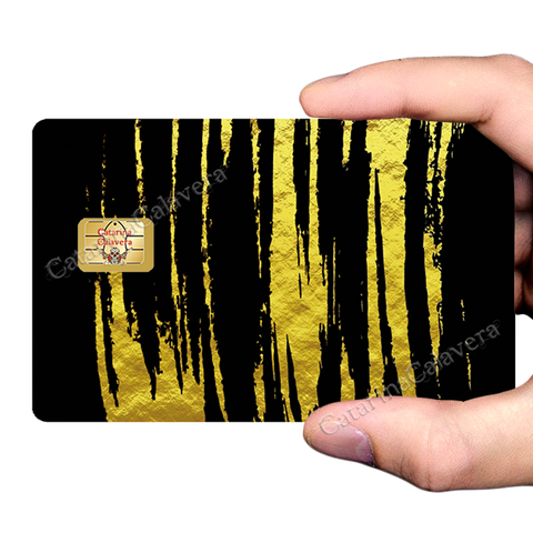 Griffure d'or!  Sticker pour carte bancaire, format US