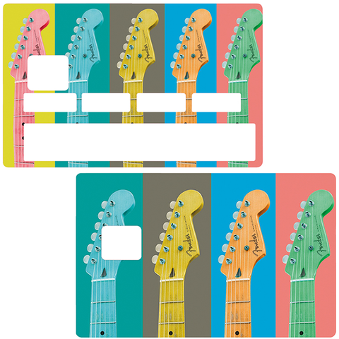 Guitares- sticker pour carte bancaire, 2 formats de carte bancaire disponibles