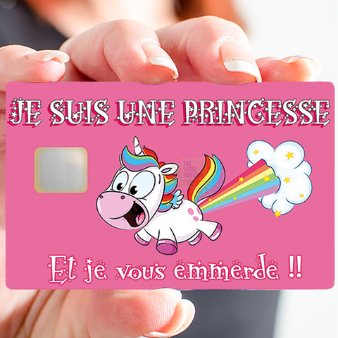 Je suis une Princesse.. - sticker pour carte bancaire, 2 formats de carte bancaire disponibles