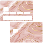 Marbre rose et or - sticker pour carte bancaire, 2 formats de carte bancaire disponibles