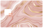 Marbre rose et or - sticker pour carte bancaire, 2 formats de carte bancaire disponibles