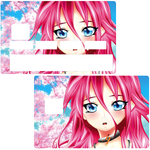 Manga Pink Hair (fanart)- sticker pour carte bancaire, 2 formats de carte bancaire disponibles