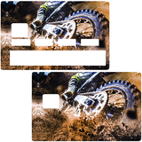 MOTO CROSS - enduro - sticker pour carte bancaire, 2 formats de carte bancaire disponibles