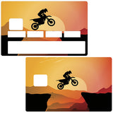 Sunset Motocross - sticker pour carte bancaire, 2 formats de carte bancaire disponibles