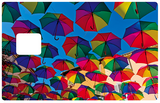 Les parapluies du soleil - sticker pour carte bancaire, 2 formats de carte bancaire disponibles