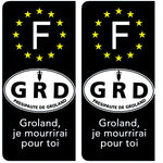 Presipauté de Groland « Groland, je mourrirai pour toi. » - Stickers pour plaque d'immatriculation, disponible pour AUTO et MOTO