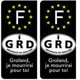 Presipauté de Groland « Groland, je mourrirai pour toi. » - Stickers pour plaque d'immatriculation, disponible pour AUTO et MOTO