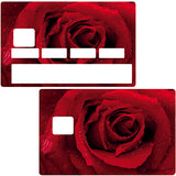 Rose rouge - sticker pour carte bancaire, 2 formats de carte bancaire disponibles