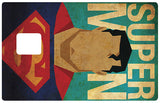 Superman usé - sticker pour carte bancaire, format US