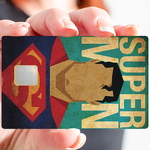 Superman usé - sticker pour carte bancaire, format US