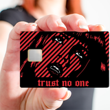 TRUST NO ONE - bank card sticker, US format