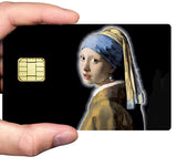 La Jeune Fille à la perle de Johannes Vermeer - sticker pour carte bancaire, format US