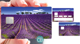 Champs de Lavande- sticker pour carte bancaire, 2 formats de carte bancaire disponibles