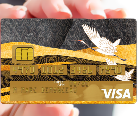 LES CIGOGNES - sticker pour carte bancaire, 2 formats de carte bancaire disponibles