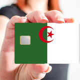 Drapeau de l'Algerie- sticker pour carte bancaire, disponibles en 2 formats de carte bancaire