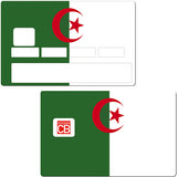 Drapeau de l'Algerie- sticker pour carte bancaire, disponibles en 2 formats de carte bancaire