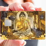 Golden Buddha- sticker pour carte bancaire, 2 formats de carte bancaire disponibles