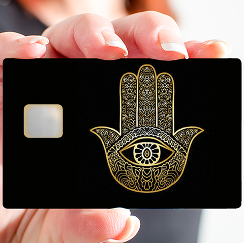 Khamsa, Hand of Fatima - credit card sticker, 2 credit card sizes available