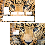 Tête de leopard - sticker pour carte bancaire, 2 formats de carte bancaire disponibles