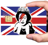 Queen Elisabeth Vs Bowie in england - bank card sticker