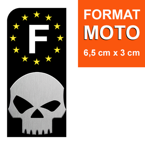 Sticker for EUROBAND MOTORCYCLE license plate - SKULL - blue or black