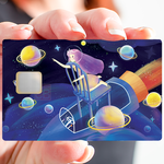 Toucher les étoiles - sticker pour carte bancaire, 2 formats de carte bancaire disponibles