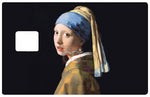 La Jeune Fille à la perle de Johannes Vermeer - sticker pour carte bancaire