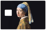 La Jeune Fille à la perle de Johannes Vermeer - sticker pour carte bancaire, format US