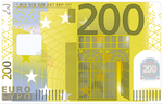 200 Euros- sticker pour carte bancaire, 2 formats de carte bancaire disponibles