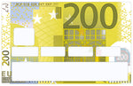 200 Euros- sticker pour carte bancaire, 2 formats de carte bancaire disponibles