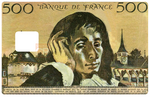 Pascal 500 francs - sticker pour carte bancaire, 2 formats de carte bancaire disponibles