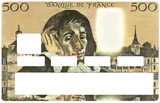 Pascal 500 francs - sticker pour carte bancaire, 2 formats de carte bancaire disponibles