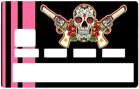Catarina Calavera, la santa muorte, black &amp; pink - credit card sticker