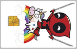 Tribute to Deadpool et sa licorne (fanart)- sticker pour carte bancaire, format US