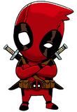 Sticker, Bébé à bord !  Tribute to Baby Deadpool determiné (fanart)