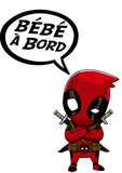 Sticker, Baby on board! Tribute to Determined Baby Deadpool (fanart)