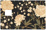 Golden flowers- credit card sticker, 2 credit card formats available